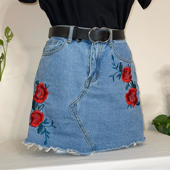 Rumor boutique Dresses & Skirts - HIGH WAISTED DENIM SKIRT • au 6.